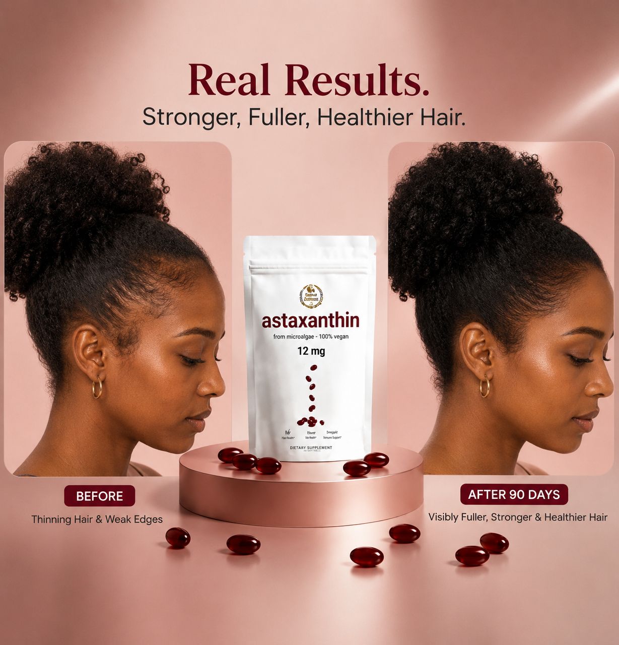 Astaxanthin Hair Growth & Glow Supplement